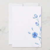 私が行う前に何か青いフローラブライダルシャワー 招待状 (裏面)