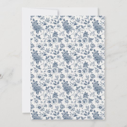 私が行う前に何か青いフローラブライダルシャワー 招待状 (裏面)