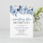私が行う前に何か青いフローラブライダルシャワー 招待状 (スタンド正面)