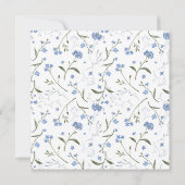 私が行う前に何か青いフローラブライダルシャワー 招待状 (裏面)