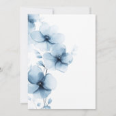 私が行う前に何か青いフローラブライダルシャワー 招待状 (裏面)