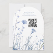 私が行う前に何か青いフローラブライダルシャワー 招待状 (裏面)