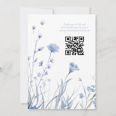 私が行う前に何か青いフローラブライダルシャワー 招待状 (裏面)