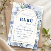 私が行う前に何か青いフローラブライダルシャワー 招待状