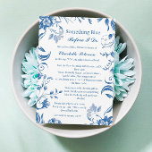 私が行う前に何か青いフローラブライダルシャワー 招待状