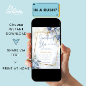 私が行う前に何か青いフローラブライダルシャワー 招待状