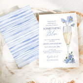 私が行う前に何か青いフローラブライダルシャワー 招待状