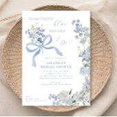 私が行う前に何か青いフローラブライダルシャワー 招待状