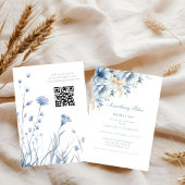 私が行う前に何か青いフローラブライダルシャワー 招待状