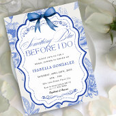 私が行う前に何か青いフローラブライダルシャワー 招待状