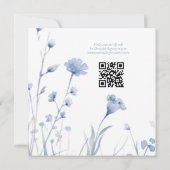 私が行う前に何か青いフローラブライダルシャワー 招待状 (裏面)