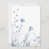 私が行う前に何か青いフローラブライダルシャワー 招待状 (裏面)