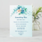 私が行う前に何か青いフローラブライダルシャワー 招待状 (スタンド正面)