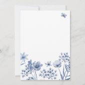 私が行う前に何か青いフローラブライダルシャワー 招待状 (裏面)