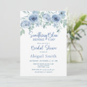 私が行う前に何か青いフローラブライダルシャワー 招待状 (スタンド正面)