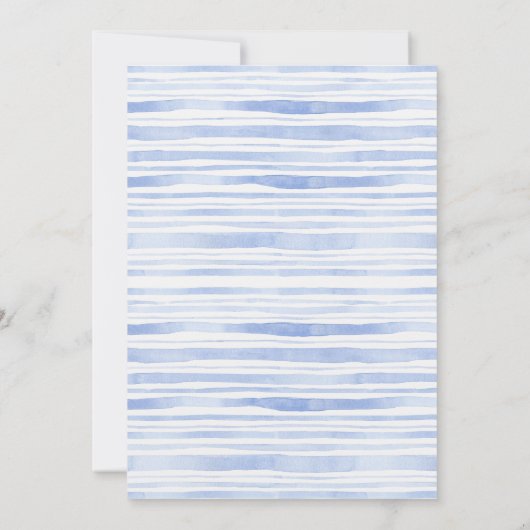 私が行う前に何か青いフローラブライダルシャワー 招待状 (裏面)