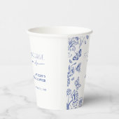 私が行う前に何か青いフローラブライダルシャワー 紙コップ (右)