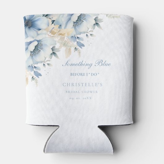 私が行う前に何か青いフローラブライダルシャワー 缶クーラー (裏面)