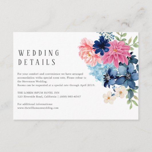 私が行う前に何か青いフローラ結婚。 エンクロージャーカード (正面)