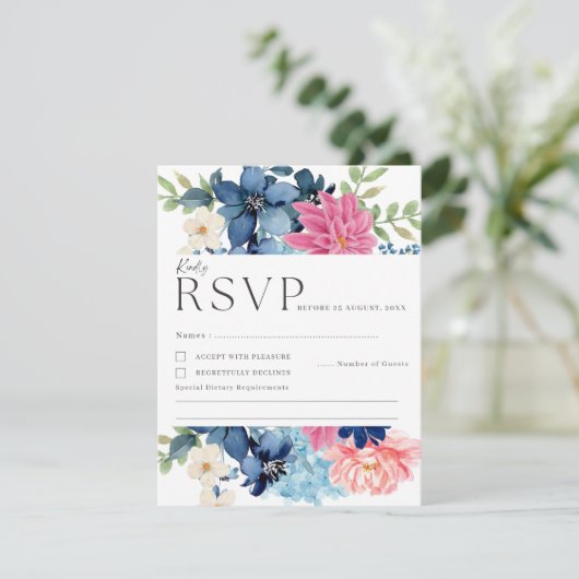 私が行う前に何か青いフローラ結婚。 出欠カード (スタンド正面)