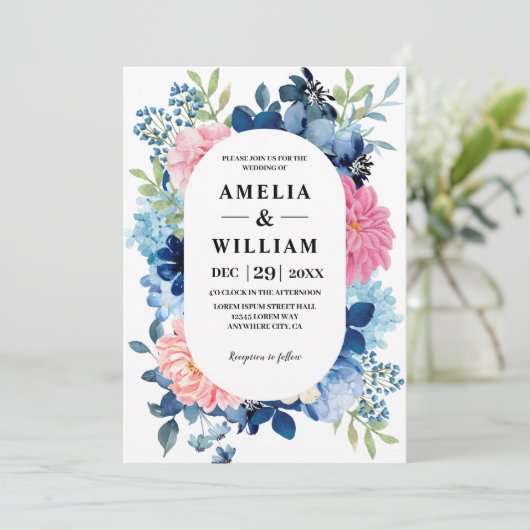 私が行う前に何か青いフローラ結婚。 招待状 (スタンド正面)