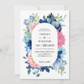 私が行う前に何か青いフローラ結婚。 招待状 (正面)