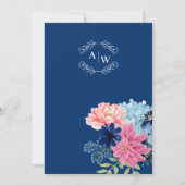 私が行う前に何か青いフローラ結婚。 招待状 (裏面)