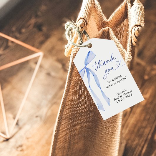 私が行う前に何か青いブライダルありがとうラベル ギフトタグ