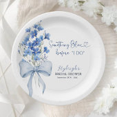 私が行う前に何か青いブライダルシャワーパーティー ペーパープレート