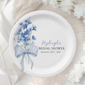 私が行う前に何か青いブライダルシャワーパーティー ペーパープレート