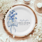 私が行う前に何か青いブライダルシャワーパーティー ペーパープレート