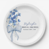 私が行う前に何か青いブライダルシャワーパーティー ペーパープレート (正面)