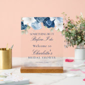 私が行う前に何か青いブライダルシャワー歓迎 アクリルサイン (ウェディング)
