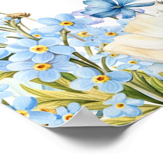 私が行う前に何か青いブライダルシャワー歓迎 ポスター (角)