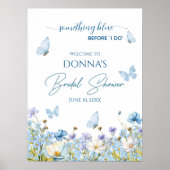 私が行う前に何か青いブライダルシャワー歓迎 ポスター (正面)