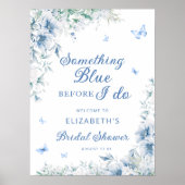 私が行う前に何か青いブライダルシャワー歓迎 ポスター (正面)