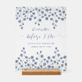 私が行う前に何か青いブライダルシャワー霜 アクリルサイン (正面)