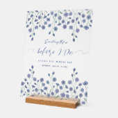 私が行う前に何か青いブライダルシャワー霜 アクリルサイン (傾斜)