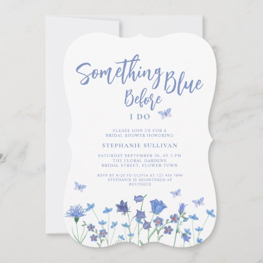 私が行う前に何か青いブライダルシャワー (正面)