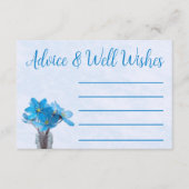 私が行う前に何か青いブライダルシャワー アドバイスカード (正面)