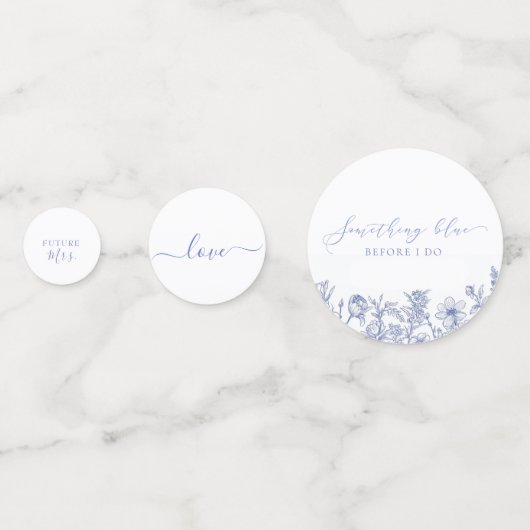 私が行う前に何か青いブライダルシャワー コンフェッティ (正面)