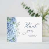 私が行う前に何か青いブライダルシャワー サンキューカード (スタンド正面)