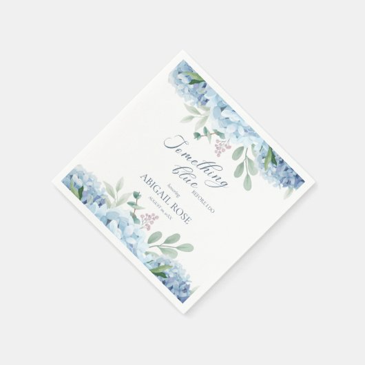 私が行う前に何か青いブライダルシャワー スタンダードカクテルナプキン (角)