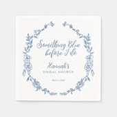 私が行う前に何か青いブライダルシャワー スタンダードカクテルナプキン (正面)