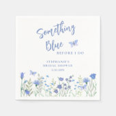 私が行う前に何か青いブライダルシャワー スタンダードカクテルナプキン (正面)