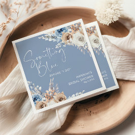 私が行う前に何か青いブライダルシャワー スタンダードカクテルナプキン