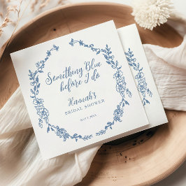 私が行う前に何か青いブライダルシャワー スタンダードカクテルナプキン