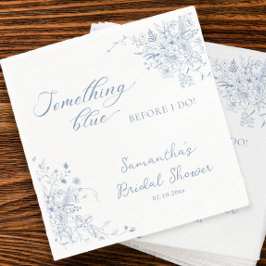 私が行う前に何か青いブライダルシャワー スタンダードカクテルナプキン