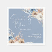 私が行う前に何か青いブライダルシャワー スタンダードカクテルナプキン (正面)