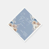 私が行う前に何か青いブライダルシャワー スタンダードカクテルナプキン (角)